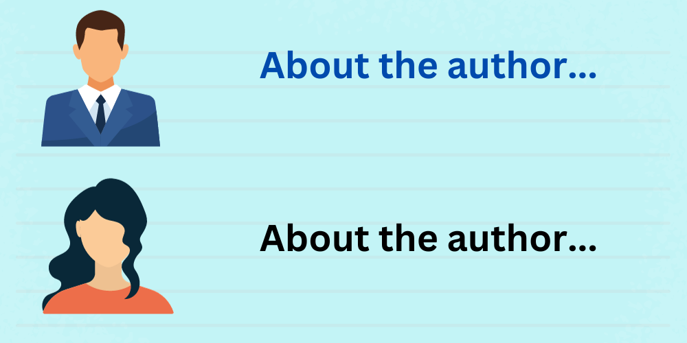 An image depicting author bio boxes like those used on blogs by copywriters or contributing authors.